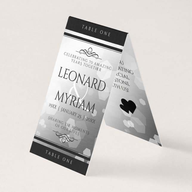 Elegant 70:e platinumårsdagen Bröllop Kort (Framsida)