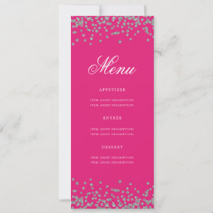 Elegant 70 Födelsedag Menu Silver Confetti Shock r Inbjudningar
