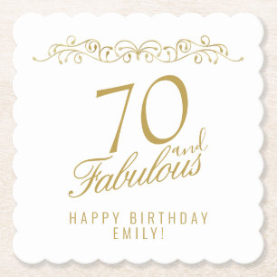 Elegant 70 och Fabulous 70:e Födelsedagsfesten Underlägg Papper
