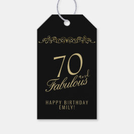 Elegant 70 och Fabulous Ornament 70 Birthday Presentetikett