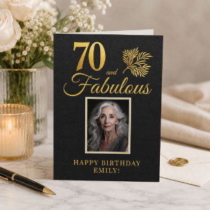 Elegant 70 och Fabulous Twigs 70-års födelsedagsfo Kort
