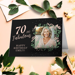 Elegant 70 och fantastisk blomma 70-års födelsedag kort