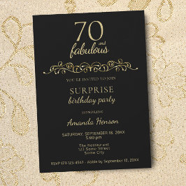Elegant 70 och fantastisk Ornament 70-årsdag Inbjudningar