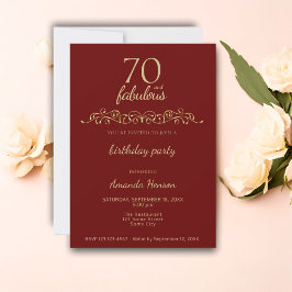 Elegant 70 och fantastisk prydnad 70-årsdag inbjudningar