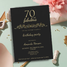 Elegant 70 och fantastisk prydnad 70-årsdag inbjudningar