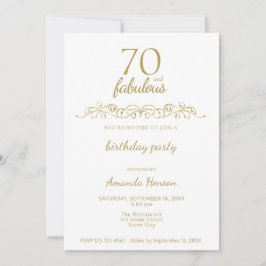 Elegant 70 och fantastisk prydnad 70-årsdag inbjudningar