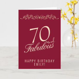 Elegant 70 och fantastisk prydnad 70-årsdag kort