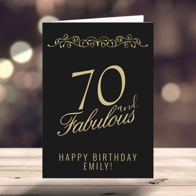 Elegant 70 och fantastisk prydnad 70-årsdag kort (Skapare uppladdad)