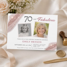 Elegant 70 och fantastisk roséguld födelsedagsfoto