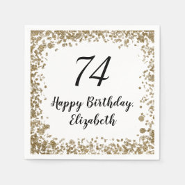 Elegant 74:e födelsedag med Guld-säten Pappersservett