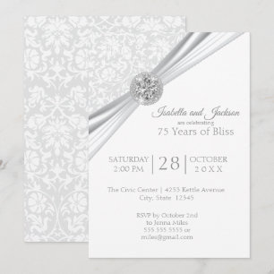 Elegant 75/60 Diamantjubileumsdesign Inbjudningar