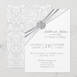 Elegant 75-års / 60-års diamantjubileumsdesign inbjudningar