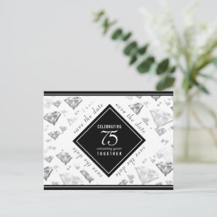 Elegant 75-års diamant bröllopsjubileum meddelande vykort