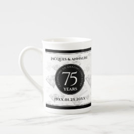 Elegant 75:e Diamond Bröllop-årsdagen Benporslin Mugg