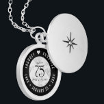 Elegant 75:e Diamond Bröllop-årsdagen Berlockhalsband<br><div class="desc">Minneshögtid för diamanten bröllop i 75:e i stil med detta minnesskåp! Elegantens svarta och vita bokstäver med stiliserad diamantkonfekt på vit bakgrund ger ett minnesvärt tryck för detta speciella tillfälle och en extraordinär milstolpe. Anpassa med parets namn och data i giftermål. Design © W.H. Sim. Se mer på zazzle.com/expressionsoccasions</div>