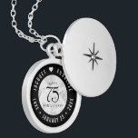 Elegant 75:e Diamond Bröllop-årsdagen Berlockhalsband<br><div class="desc">Minneshögtid för diamanten bröllop i 75:e i stil med detta minnesskåp! Elegantens svarta och vita bokstäver med stiliserad diamantkonfekt på vit bakgrund ger ett minnesvärt tryck för detta speciella tillfälle och en extraordinär milstolpe. Anpassa med parets namn och data i giftermål. Design © W.H. Sim. Se mer på zazzle.com/expressionsoccasions</div>