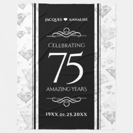 Elegant 75:e Diamond Bröllop-årsdagen Fleecefilt