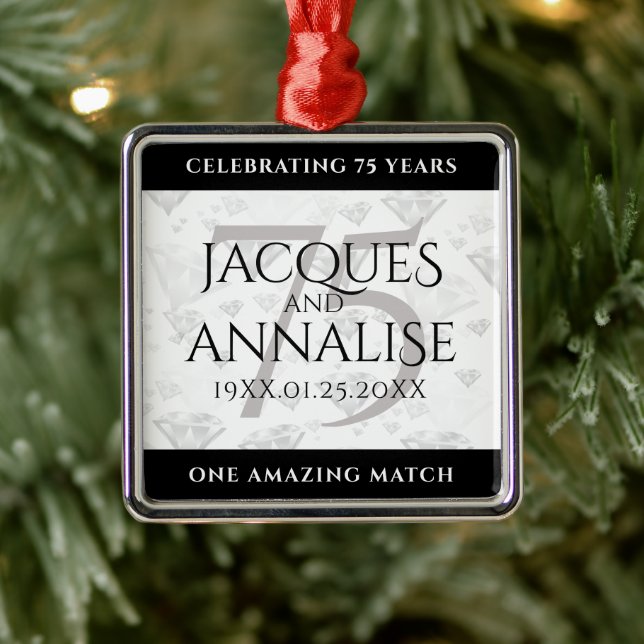 Elegant 75:e Diamond Bröllop-årsdagen Julgransprydnad Metall (Träd)