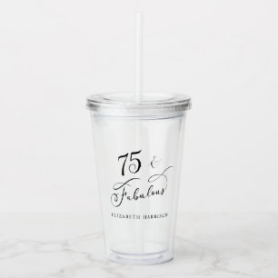 Elegant 75:e födelsedag take away mugg