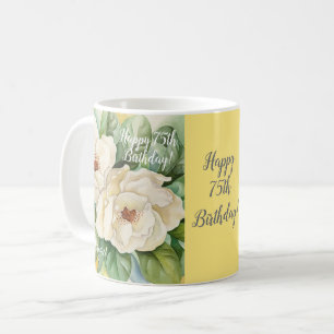 Elegant 75:e Gult Blommigten Magnolia Namn Kaffemugg
