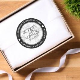 Elegant 75th Diamond Wedding Anniversary Runt Klistermärke