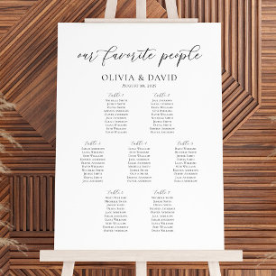 Elegant 7 Bord Vår Favoritpersoner Placeringsplan Poster