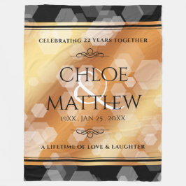 Elegant 7:e 22:a 49:e årsdagen för koppar-Bröllop Fleecefilt