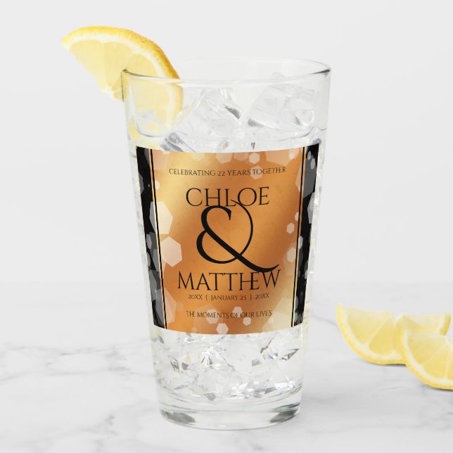 Elegant 7:e 22:a 49:e årsdagen för koppar-Bröllop Glaskopp (Framsida Ice)