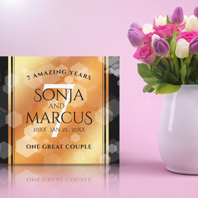 Elegant 7:e-kopparårsdagen Bröllop Firande Canvastryck (Skapare uppladdad)