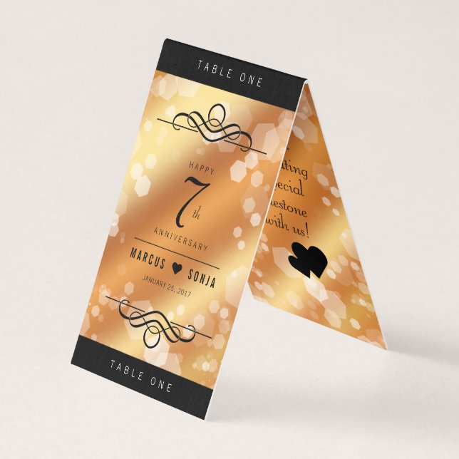 Elegant 7:e-kopparårsdagen Bröllop Firande Kort (Framsida)