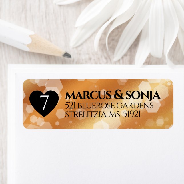 Elegant 7:e-kopparårsdagen Bröllop Firande Returadress Etikett (Insitu)