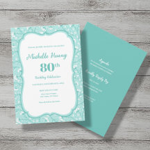 Elegant 80-års födelsedagsinbjudan