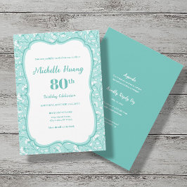 Elegant 80-års födelsedagsinbjudan inbjudningar