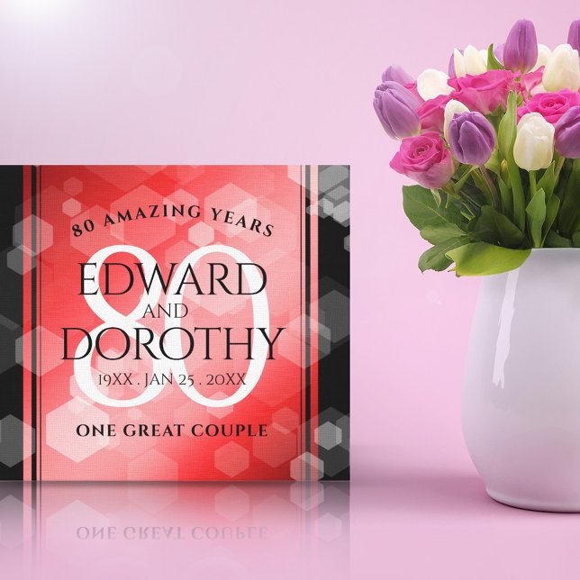 Elegant 80:e årsdagen för Ruby Bröllop i Firande Canvastryck (Skapare uppladdad)