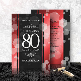 Elegant 80:e årsdagen för Ruby Bröllop i Firande Inbjudningar