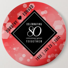 Elegant 80:e årsdagen för Ruby Bröllop i Firande Knapp