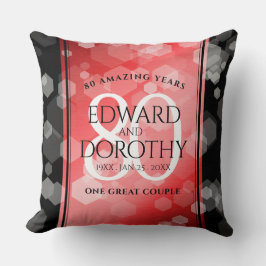 Elegant 80:e årsdagen för Ruby Bröllop i Firande Kudde