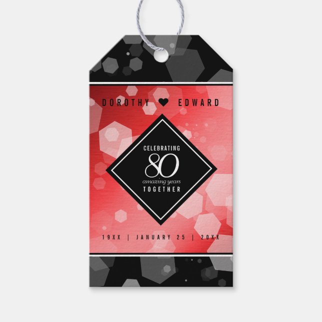 Elegant 80:e årsdagen för Ruby Bröllop i Firande Presentetikett (Framsidan)