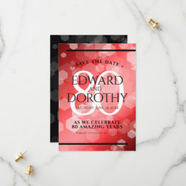 Elegant 80:e årsdagen för Ruby Bröllop i Firande Spara Datumet