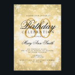 Elegant 80:e födelsedag Guld Winter Wonderland Inbjudningar<br><div class="desc">Elegant 80:e Födelsedagsfesten Guld Winter Wonderland inbjudningsmall. Med snöflingor och gnistor.</div>