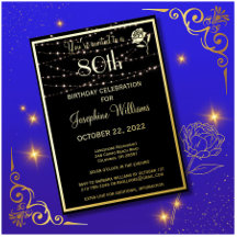 Elegant 80:e födelsedag Svart REAL Guld