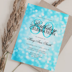 Elegant 80:e födelsedagen Glam Turcos Shimmer Ligh Inbjudningar