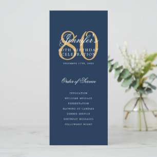 Elegant 80:e Guld-menyn för marin flotta+Tack Inbjudningar