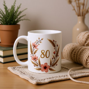 Elegant 80 Mugg på födelsedagen för farmor - Boho-