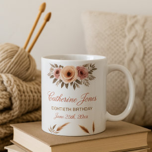 Elegant 80 Mugg på födelsedagen för farmor - Boho-
