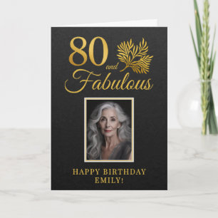 Elegant 80 och Fabulous Twigs 80-års födelsedagsfo Kort