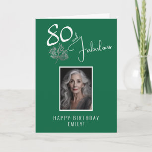 Elegant 80 och fantastisk födelsedagsfoto för 80-å kort