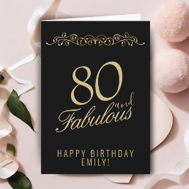 Elegant 80 och fantastisk prydnad 80-årsdag kort