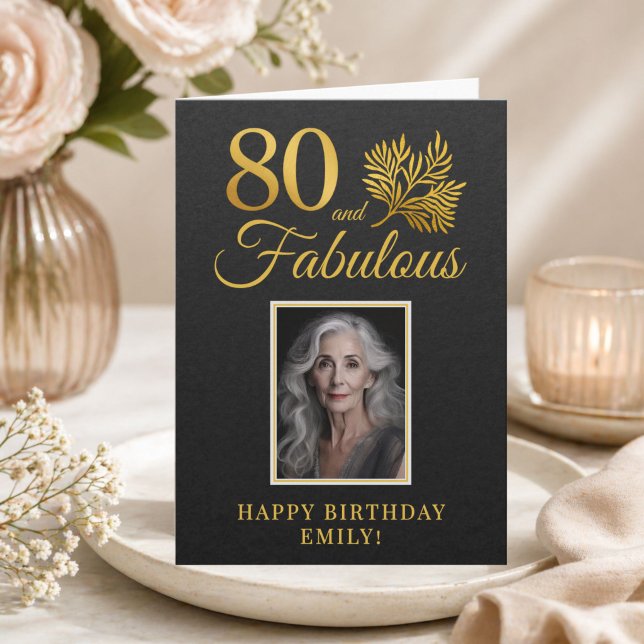 Elegant 80 och fantastiska kvistar 80-års födelsed kort (Skapare uppladdad)