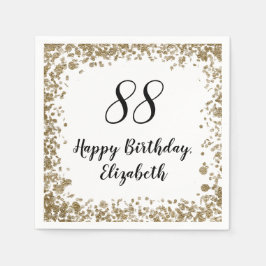 Elegant 88th Birthday Napkins With Gold Sequins Pappersservett